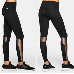 ALALA Siren Black & Metallic Nude Mesh athletic pants Sz small
